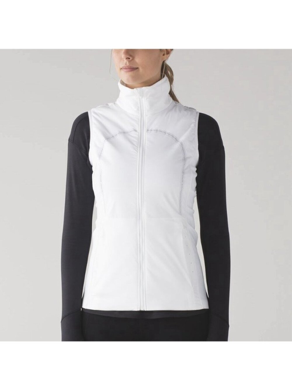 Lululemon White Run For The Cold Insulated Vest Full Zip Athletic Women’s Size 6